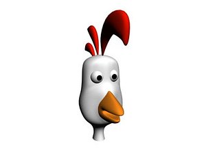 3d cartoon chicken head model