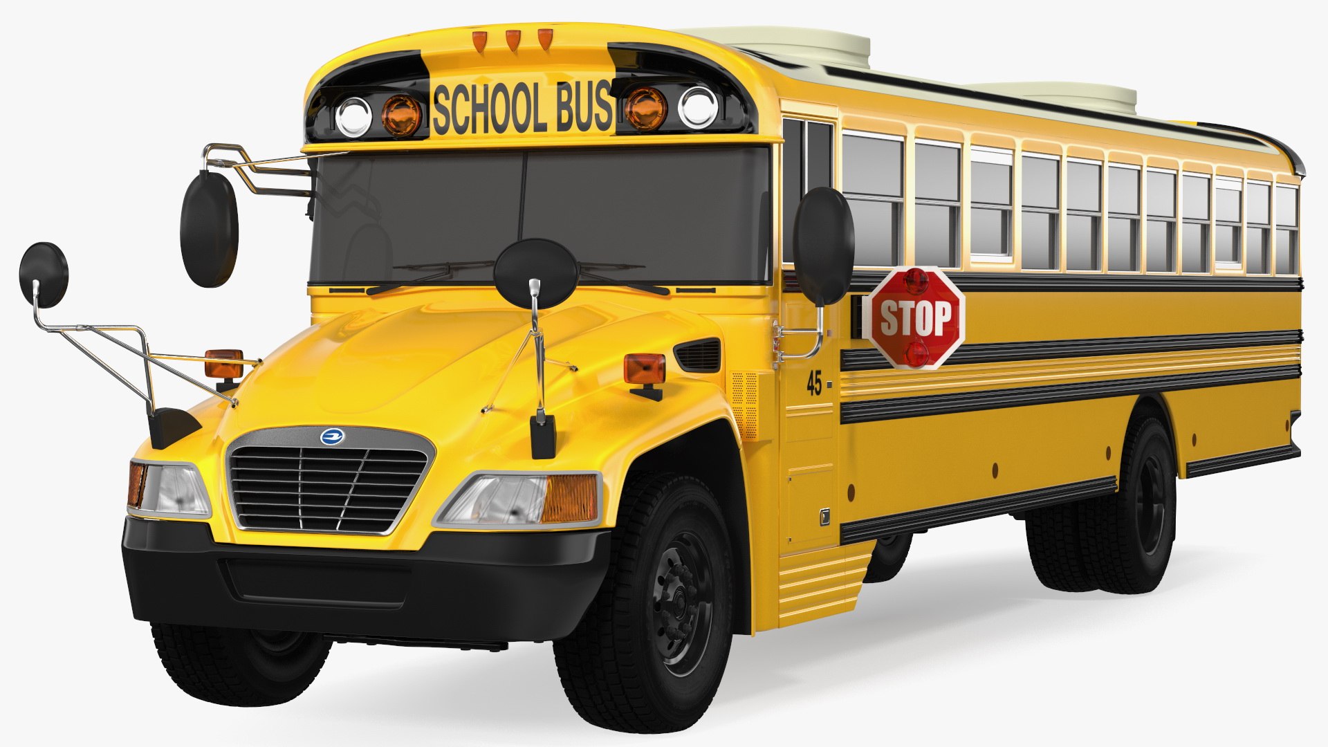 Blue Bird Vision School Bus Exterior Only 3D model preview