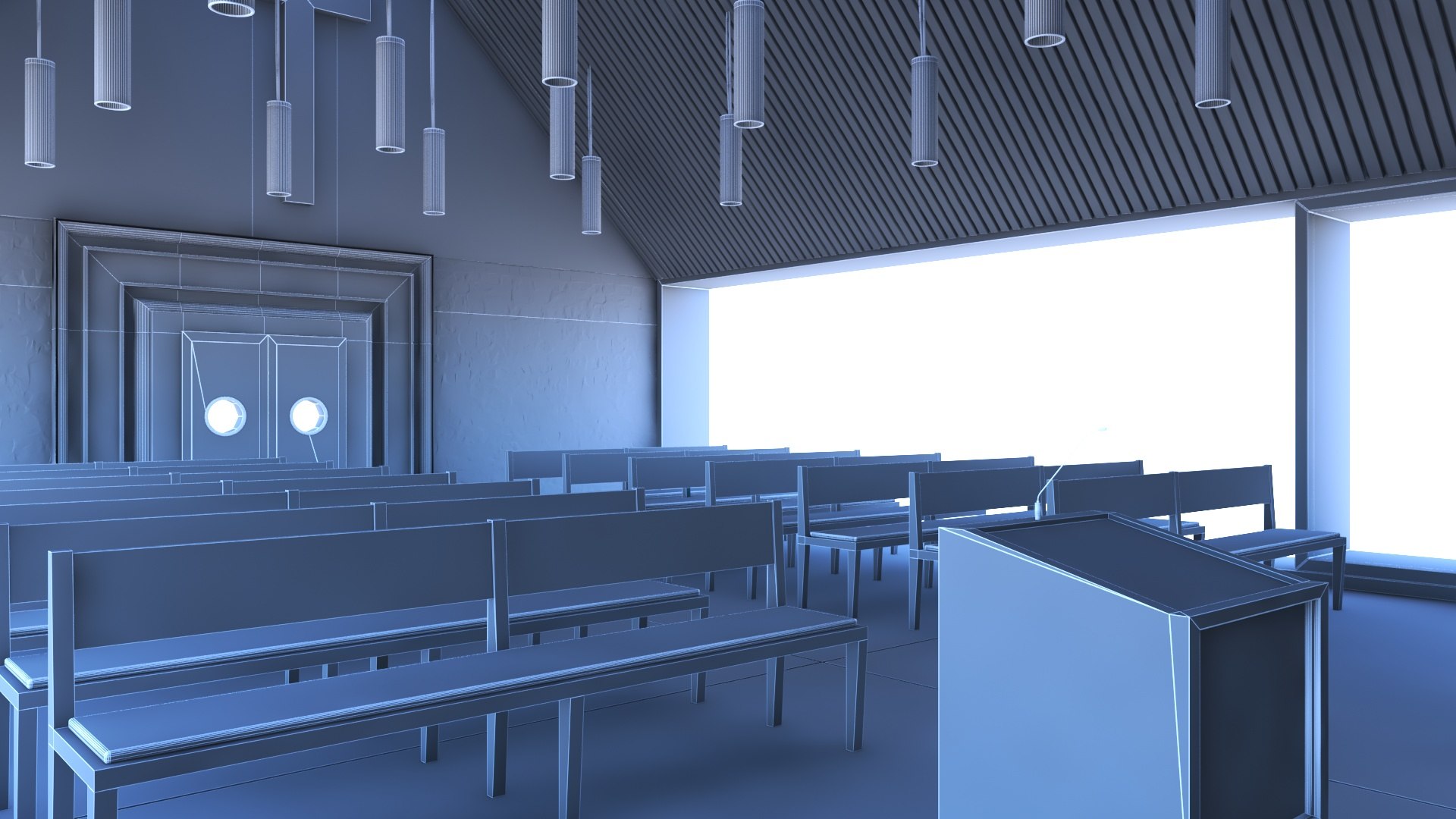 3D Model Church Chapel Interior - TurboSquid 1715378