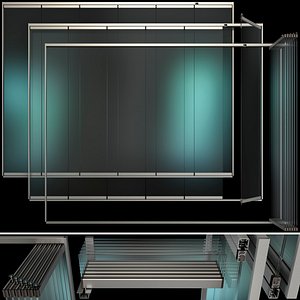 glass sliding partition walls 3D