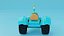 Cartoon Tractor 3D model