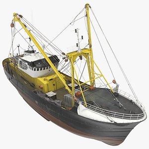 3D fishing boat trawler trawls model