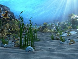 underwater world animation 3d max