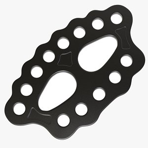 3D 15 Holes Paw Rigging Plate model