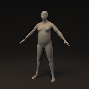 Human Female - Heavy Woman Lo Poly Base Mesh