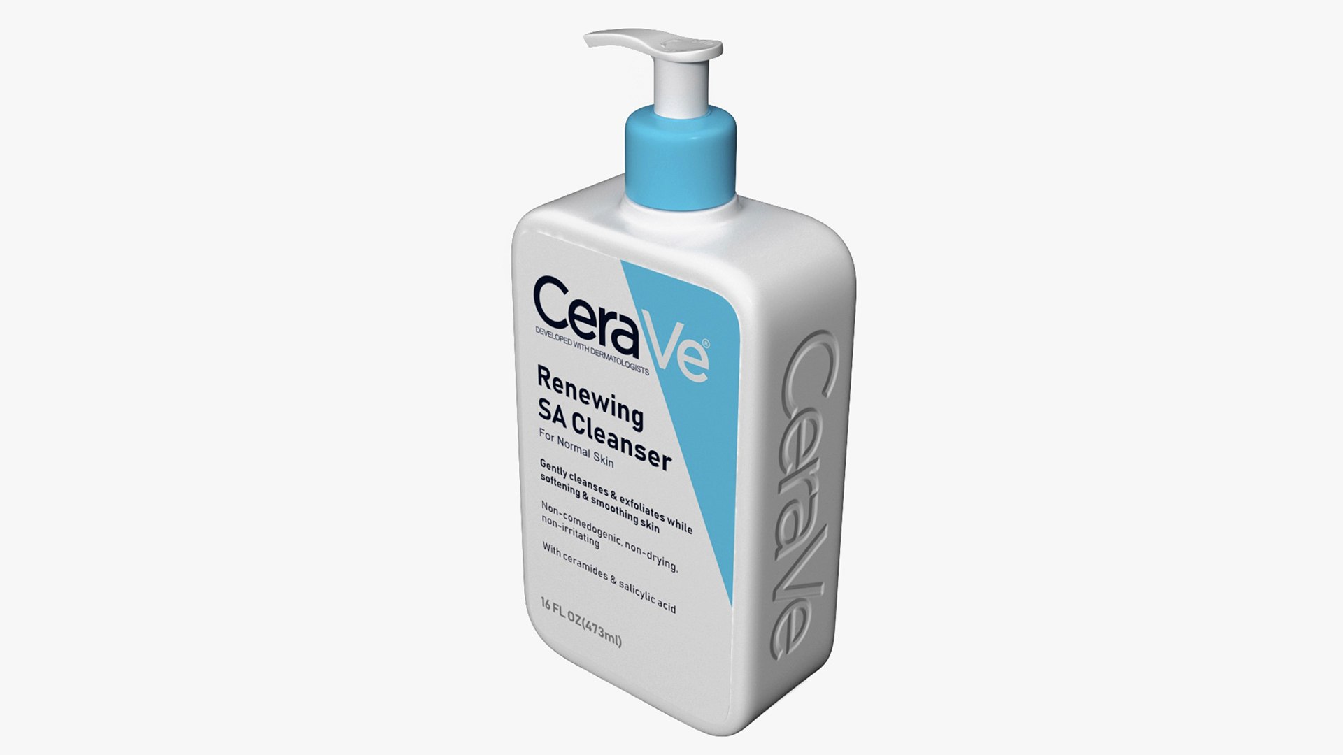 CeraVe Cleanser Dispenser Bottle 473 ml Blue 3D model preview