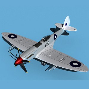 3D Supermarine Spitfire Mk XXII V07 Australia model