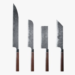 knives oriental kitchen 3D model