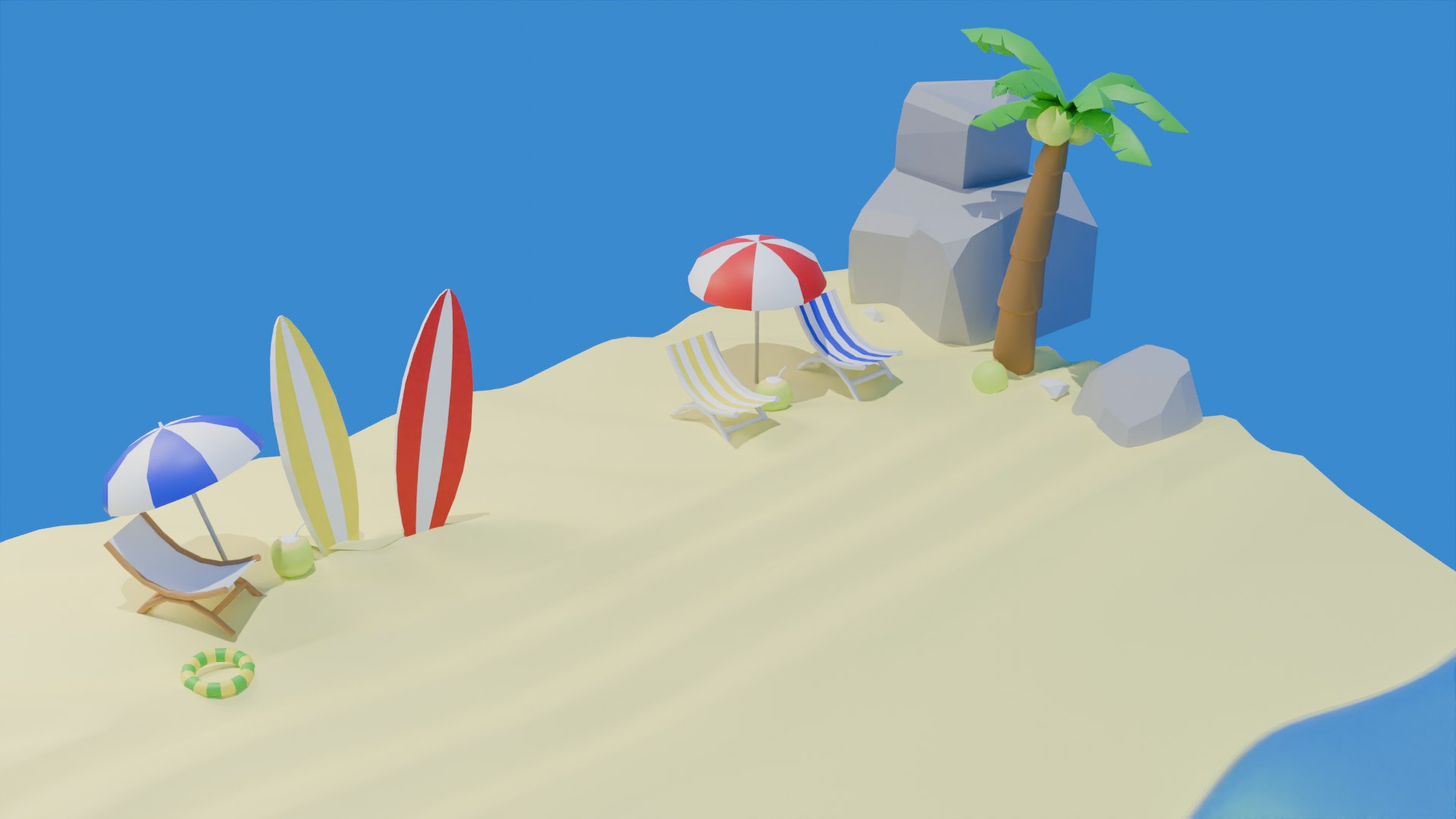 Beach Model - TurboSquid 2268273