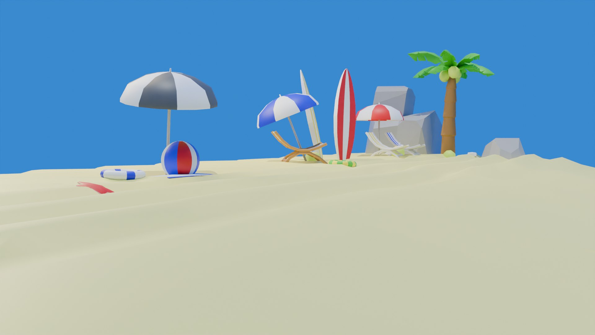 Beach Model - TurboSquid 2268273