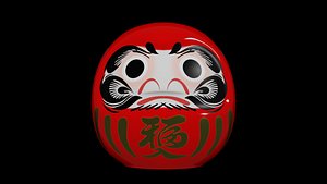 Daruma Doll Japanese Lucky Charm 3D model