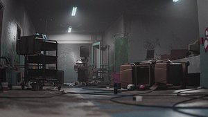 Abandoned Hospital Hall 3D model