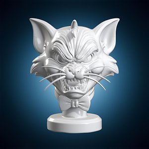 Tom Cat Angry Fan Art 3D Print Model 3D model