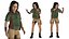 Modelo 3D del personaje de Mason de la chica con aparejo de dibujos animados