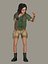 Modelo 3D del personaje de Mason de la chica con aparejo de dibujos animados