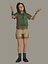 Modelo 3D del personaje de Mason de la chica con aparejo de dibujos animados