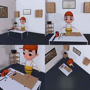 LowPolyCarpenterCharacter 3D model