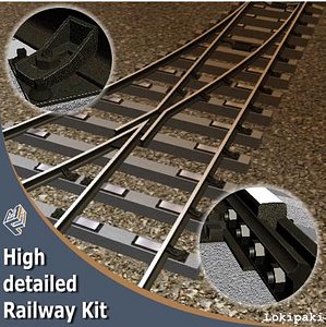 3d model of railway kit