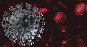 3D coronavirus blood cells