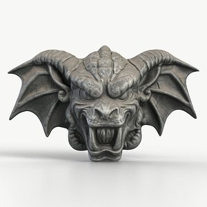 3D Gargoyle Dragon Head 7 Textured