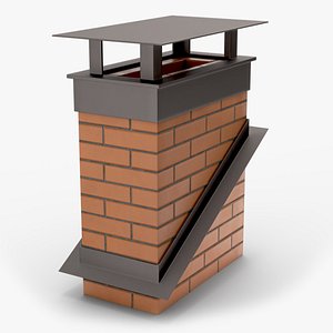 3D model Brick Chimney Rectangular Corner Base