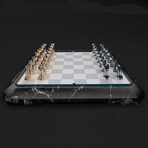 3D teckell checkerboard stratego board model