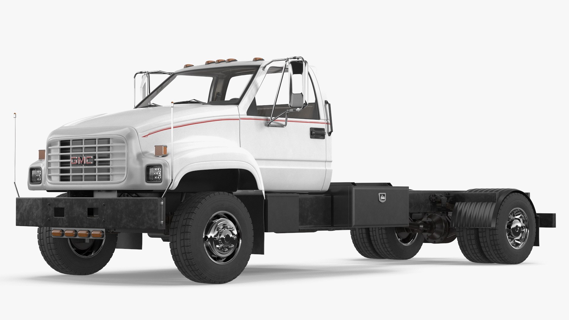 Chevrolet Kodiak C6500 Cab and Chassis Truck White 3D model preview
