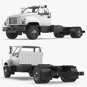 Chevrolet Kodiak C6500 Cab and Chassis Truck White 3D model