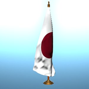 JAPAN  table flag t 3D model