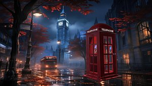 3D model Phone  booth