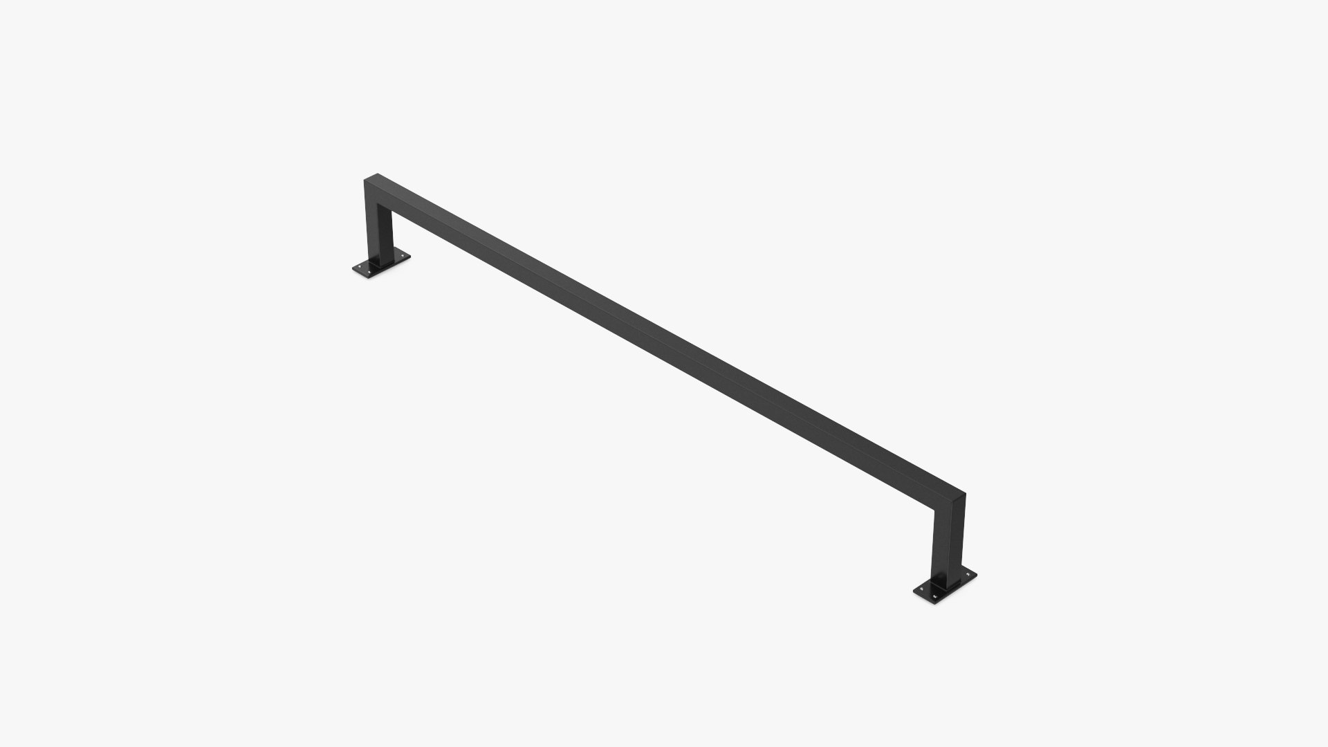 Wall Mounted Cloth Rack Black 3D model preview