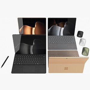Microsoft Surface Pro 2026 12th Edition All Colors Rigged Animated model
