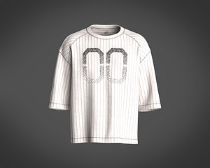 3D Mens T-shirt with texture and cut and sew detailing