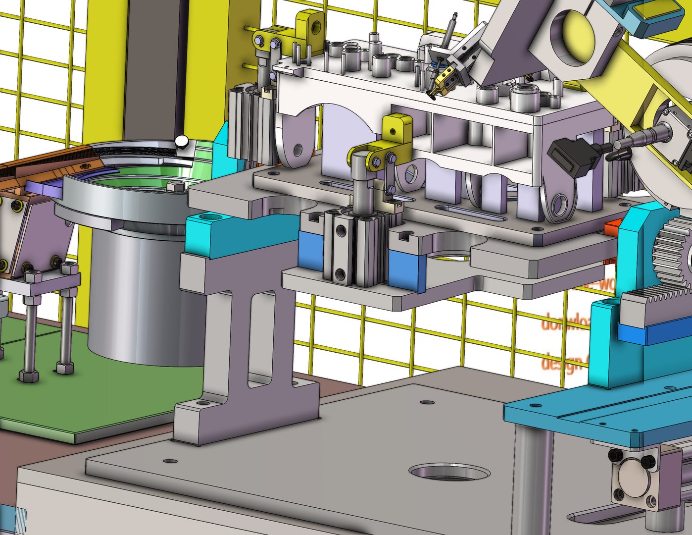 modelo 3d industrial 3D model Robotic collaborative assembly line ...