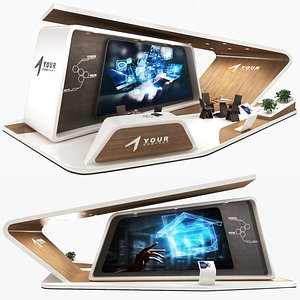 3D model Futuristic Exhibition Stand 6