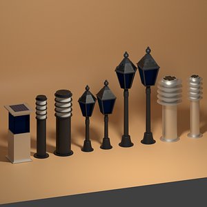 3D Solar Garden Light Collection model