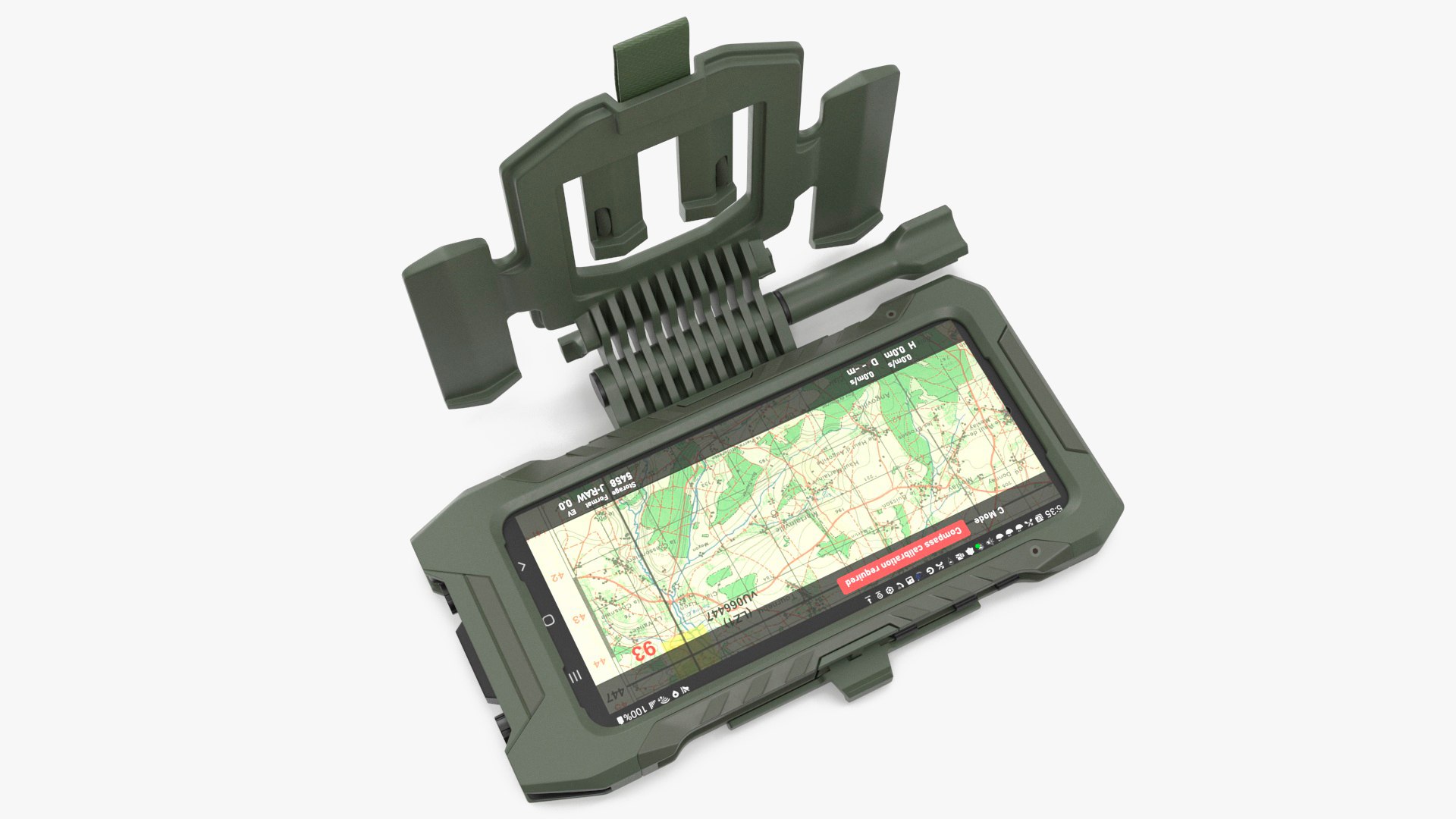 Galaxy S23 Tactical Edition Green with Holder Fur 3D model preview