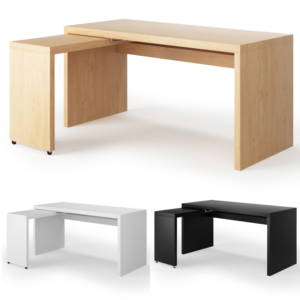 Ikea Malm Schreibtisch mit ausziehbarer Blende 3DModell TurboSquid
