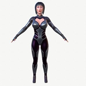 3D model Cyber punk Girl