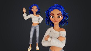 Cartoon Girl Rigged