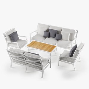 3d model set lounge chair sofa