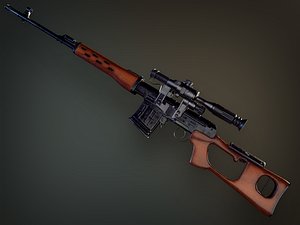 Lowpoly PBR Dragunov Sniper Rifle SVD