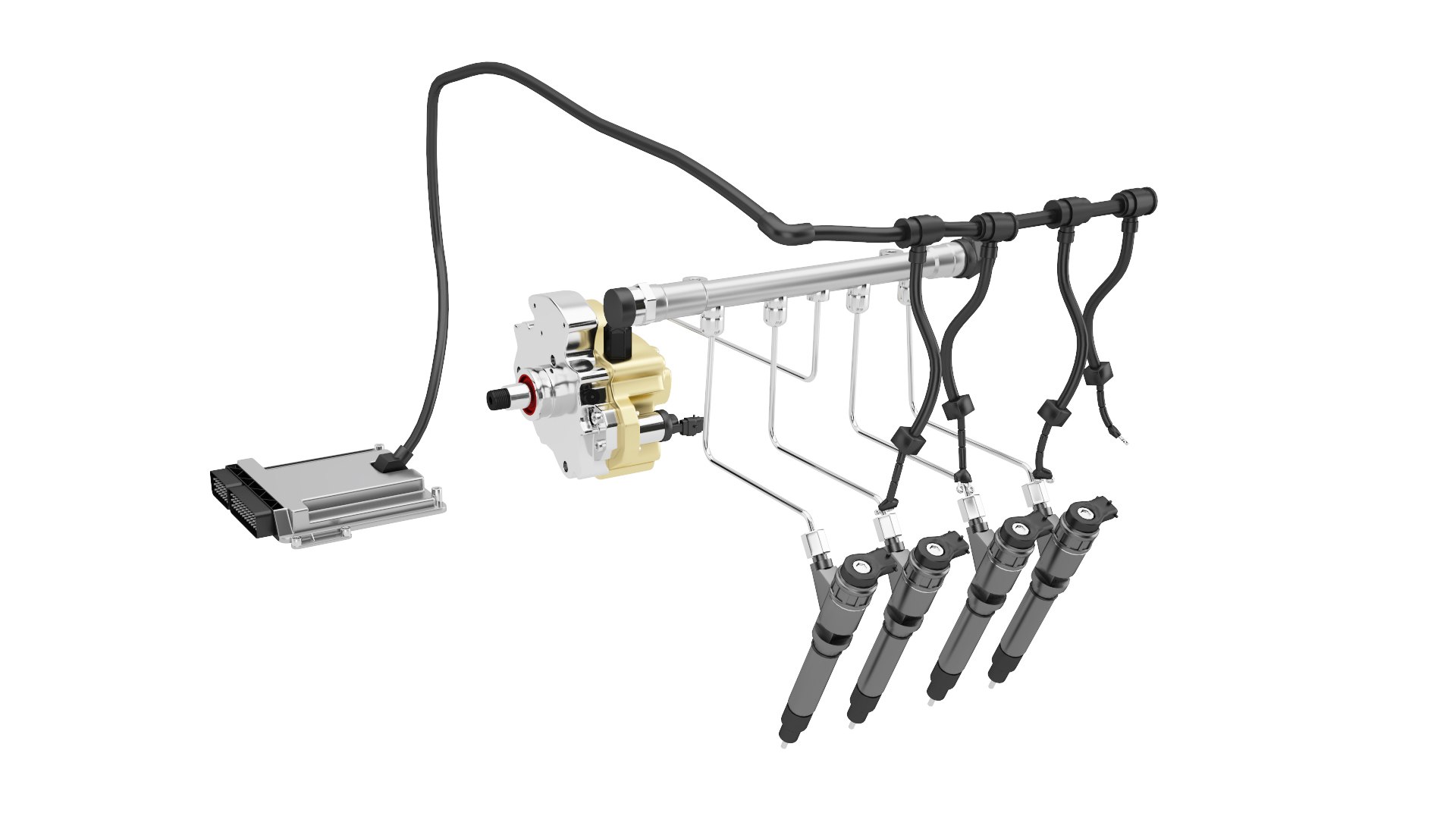 3D Injection System Of A V4 Engine - TurboSquid 2469070