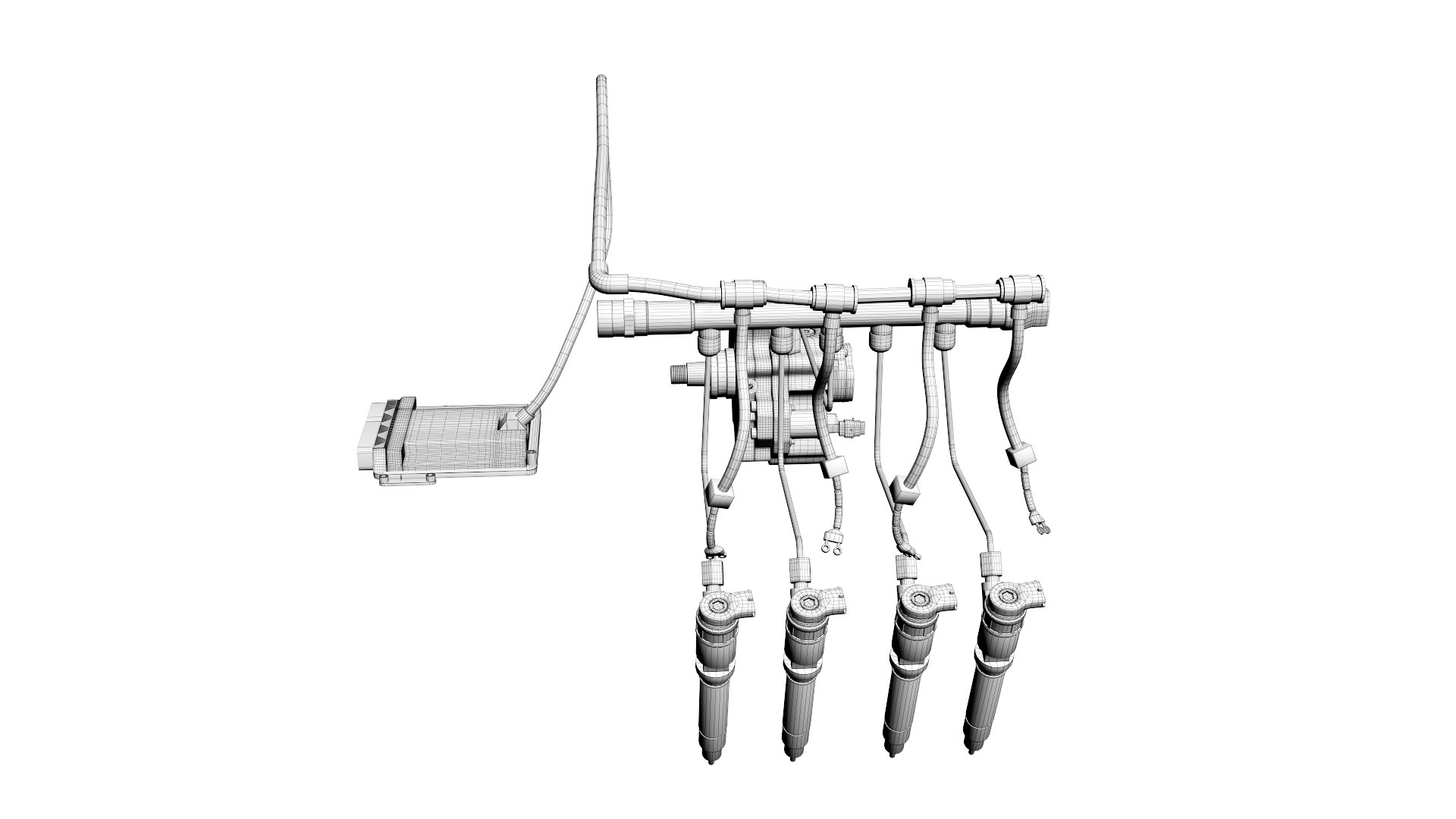 3D Injection System Of A V4 Engine - TurboSquid 2469070