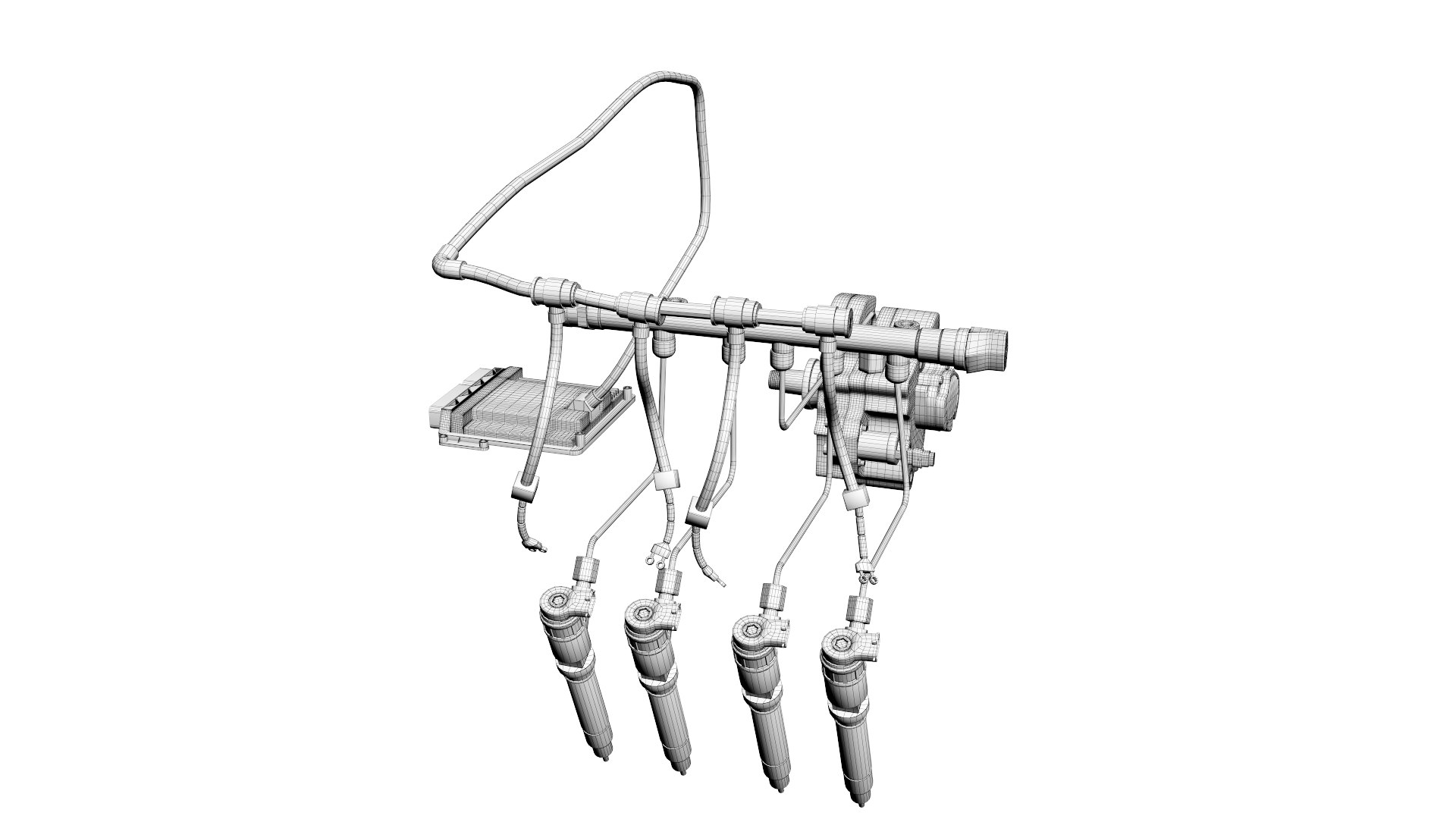 3D Injection System Of A V4 Engine - TurboSquid 2469070