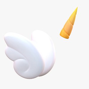 Cartoon Unicorn Wings Pegasus Set