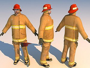 fireman 02 character 3d max