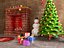 3D model Christmas Fireplace