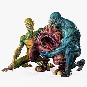 Alien Creature Pack 01 - Stylized Monsters - Animation Fantasy UFO Predator - 41 3D model