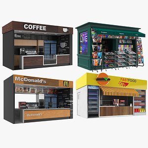 3D Four Commercial Kiosks